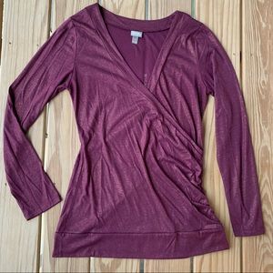 Long Sleeve Shimmery Long Shirt